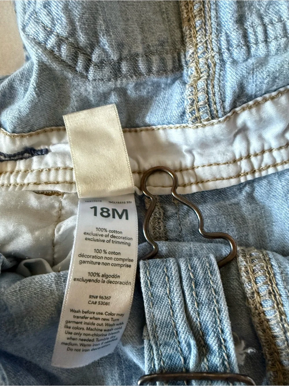 OshKosh B'gosh Light Wash Denim Short Overalls